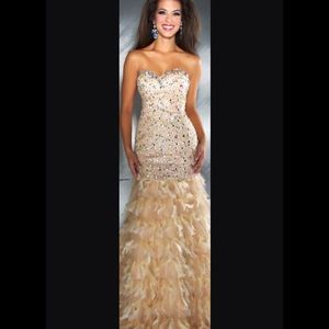 Mac Duggal feather dress